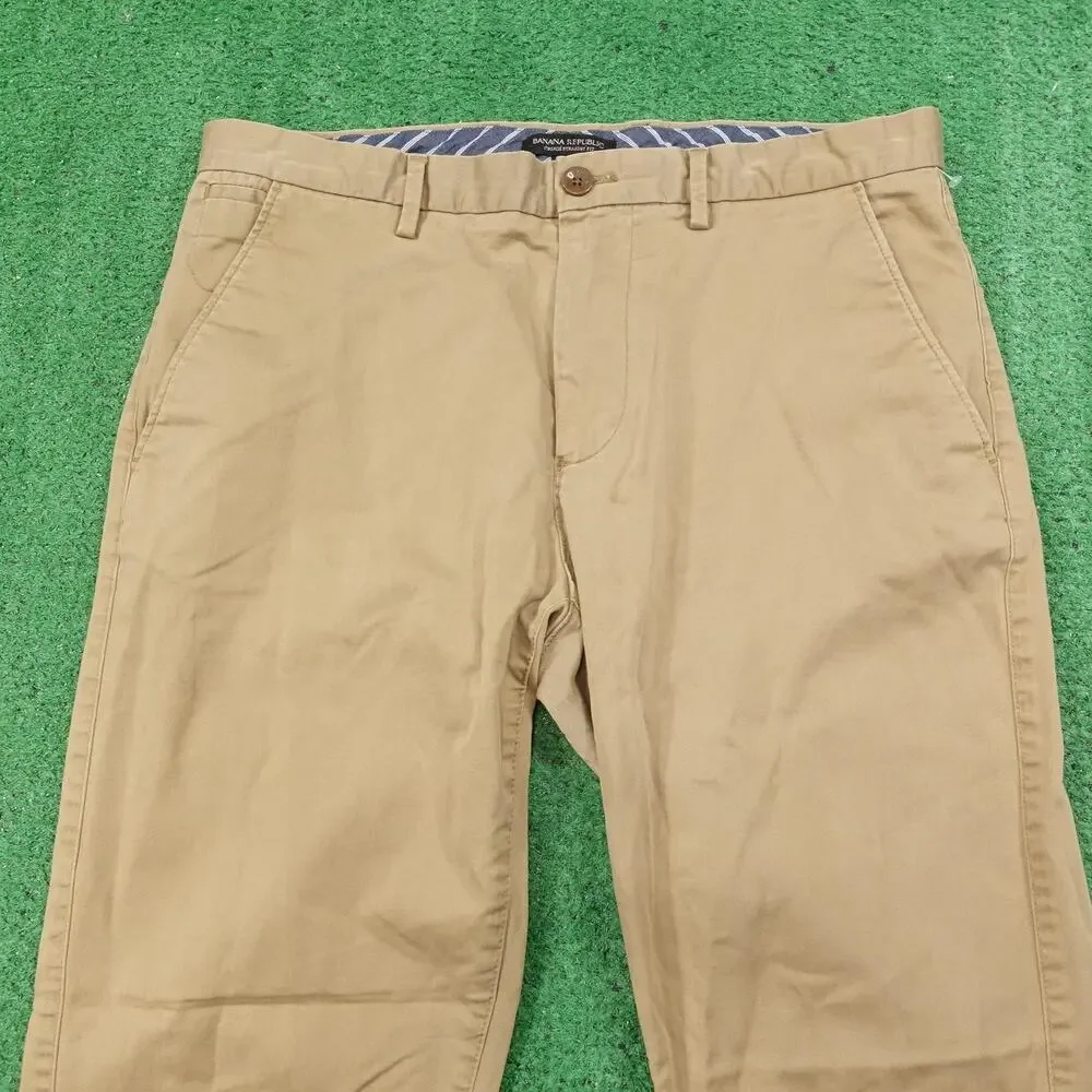 Banana Republic Pants Mens 33x30‎ Khaki Vintage Straight Fit Chino Stretch